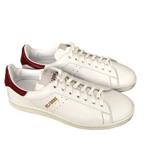 RE/DONE Tennis Sneakers Leather Low Top Trainer Shoes White Red NWOB Size 11